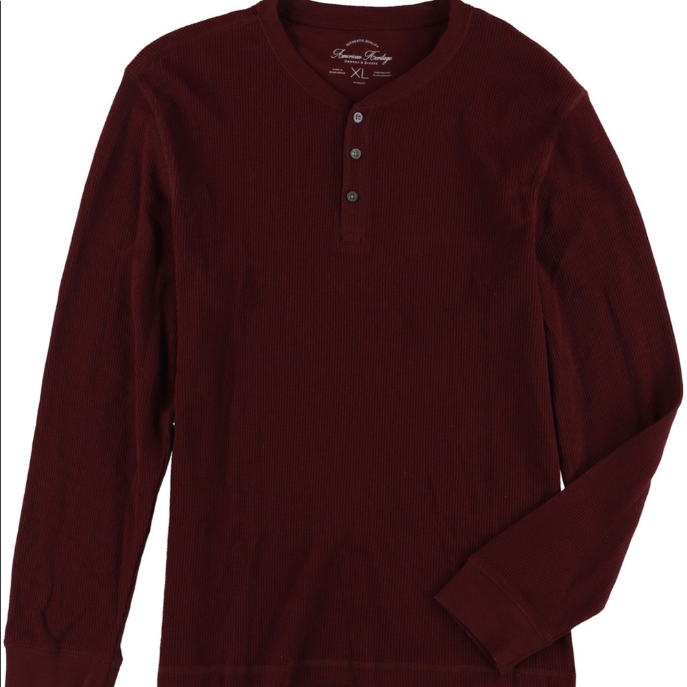 Men’s American heritage Henley burgundy XL shirt